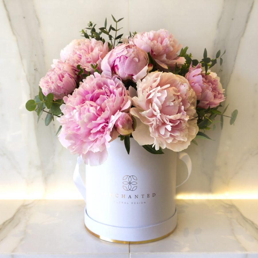 Pink Peony - Hat Box - Enchanted Floral Design